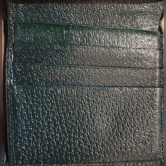 Gucci GG Canvas and Green Leather French Coin Purse Wallet - Picture 8 of 13